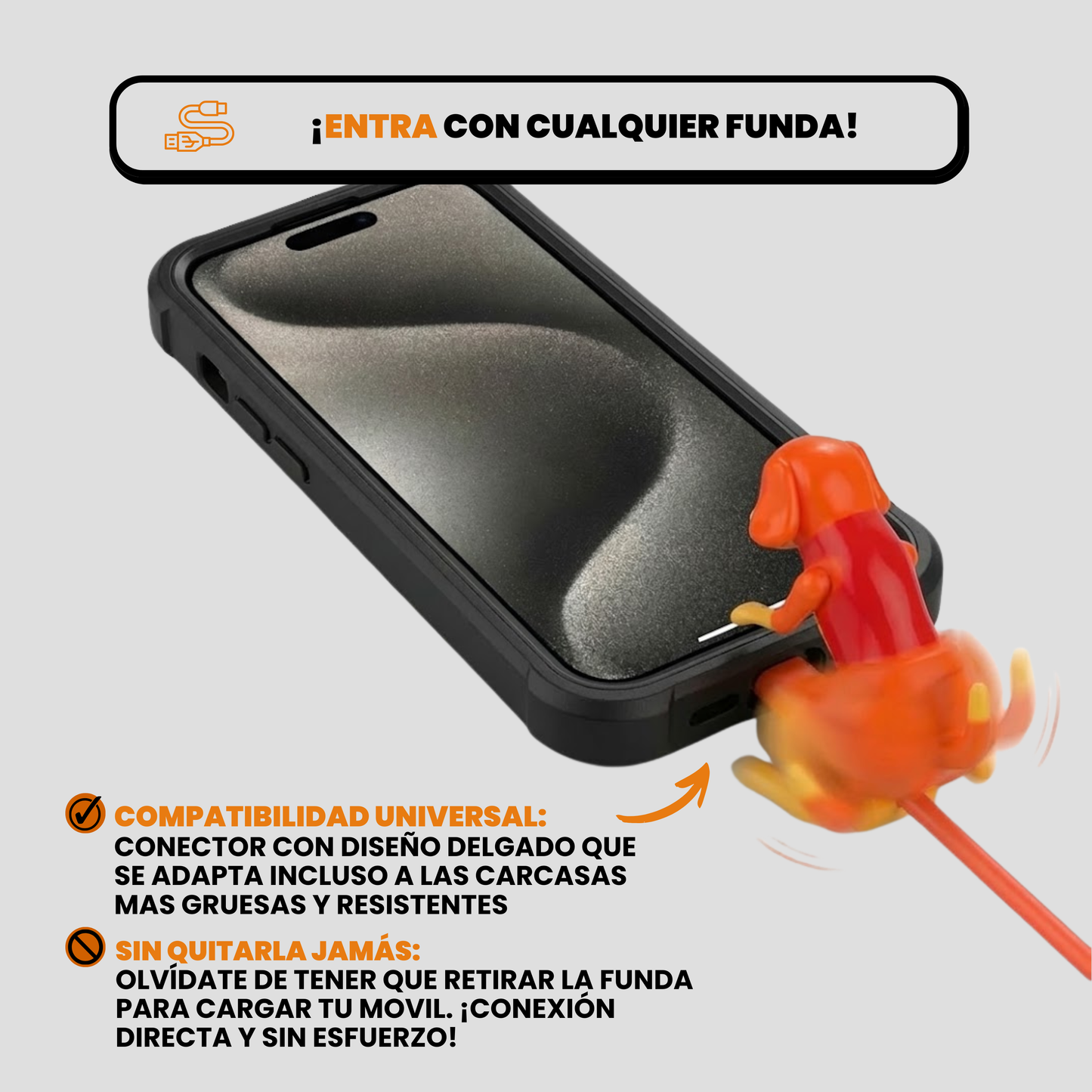 Cargador Perro con Movimiento y Carga Rápida